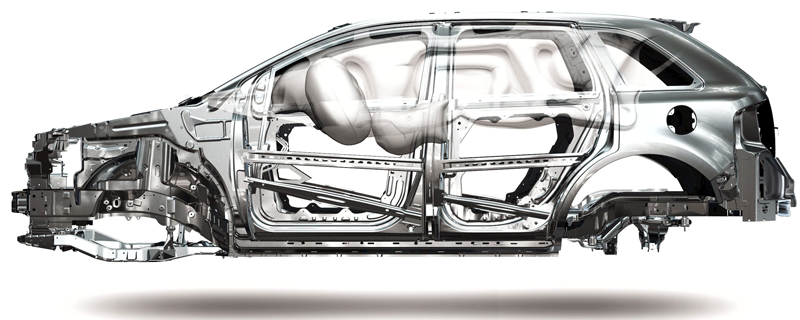 Estrutura de segurança e sistema airbag Ford Edge